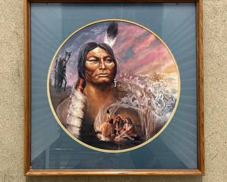 Lot #55 Lee Anderson Gall Hunkpapa Sioux Signed Lithograph 119/650 Framed Western Art