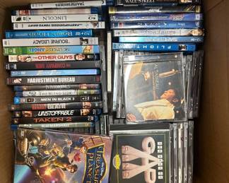 R Lot #76 Large Lot of Blu-ray & DVD Movies, Music CDs - Action, Drama, Funk, Jazz Mixed Media Entertainment
