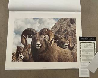Lot #37 Carl Brenders Rocky Kingdom Bighorn Sheep Limited Edition Signed Wildlife Print
