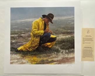 Lot #48 Signed J Ridow Western Cowboy Print 48/200 Limited Edition Archival Paper
