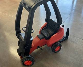 Lot #180 Lil' Tikes Child's Red and Black Ride-On Forklift Toy with Functional Steering and Forklift Lift
