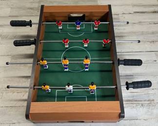 R Lot #81 Tabletop Foosball Game Wood Portable Mini Soccer Game Room Fun