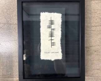 Lot #188 Framed Ogham Script "Fáilte - Welcome" Art on Handmade Paper Celtic Irish Decor