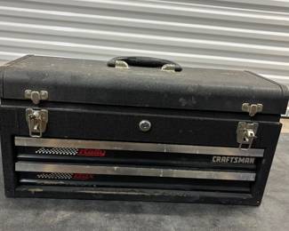 N Lot #100 Craftsman Rally Box Metal Tool Chest Toolbox w Mixed Hand Tools Sockets Wrenches Lot
