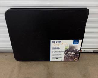 Lot #119 COSCO Signature 6 Ft Fold In Half Table Black Indoor Outdoor Portable Event Party Dining