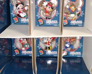 VINTAGE DISNEY ORNAMENTS WITH ORIGINAL STORE DISPLAY
