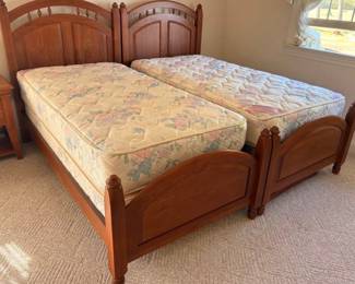 Matching twin beds