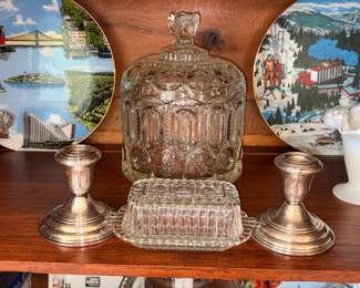 Collectibles and sterling candle holders
