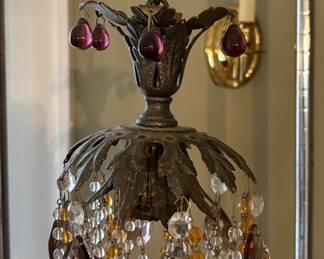 Mini hallway Schonbek Amber and clear crystal chandalier