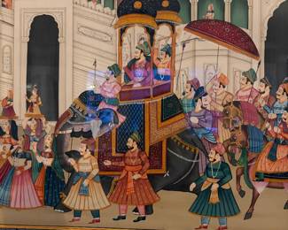 closeup of Mughal painting