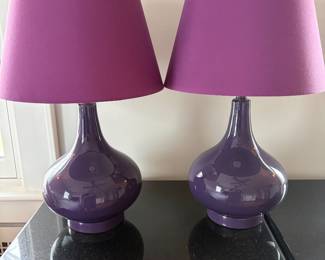 2 x purple lamps
