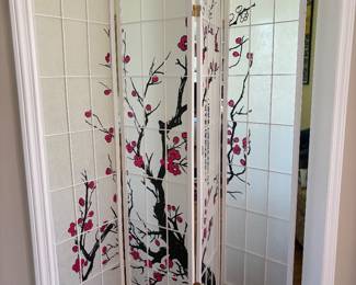 4 panel Japanese cherry blossom screen