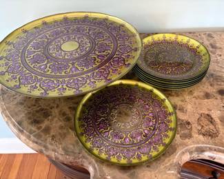 Cake plate and small dessert plates