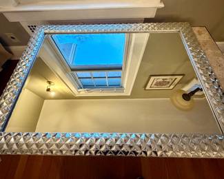 Silver wood mirror 42”w x 29”L