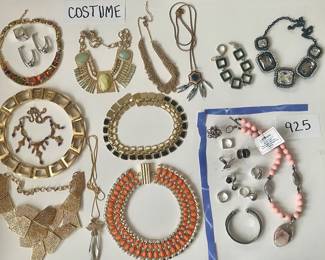 High end costume and silver jewelry