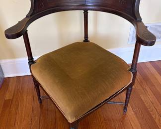 Antique wood corner chair -