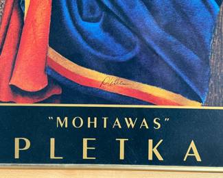 “Mohtawas”, a signed print by listed artist, Paul Pletka. Professionally framed and measures in frame, 31” H x 24” W.
