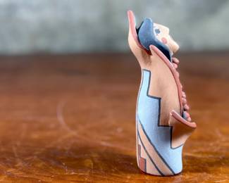 This lot features an original sculpture, signed by New Mexico artist Jemez and measures, 4.5” H.