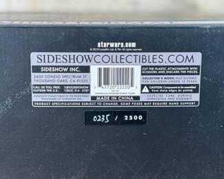 Sideshow Collectibles Star Wars Chewbacca Premium Format figure. Released as a limited edition with the box featuring an edition number of #0235 out of 2500. The figure is unassembled and comes in its original packaging, as shown.