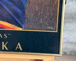 “Mohtawas”, a signed print by listed artist, Paul Pletka. Professionally framed and measures in frame, 31” H x 24” W.