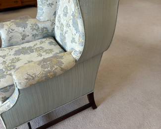 2 90.00 Paster blue floral wing back chair