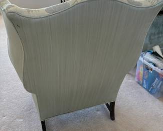 2 90.00 Paster blue floral wing back chair