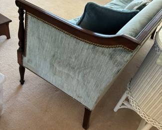 1 240.00 Blue velvet setee Federal style 1950's 77Wx28Dx31H