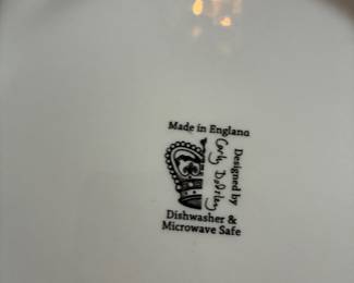 52 $80 set of 8 Carl Dodsley 12.5" set of 8 dinner plates the Peacock Garden