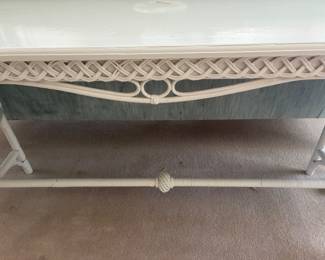 3 200.00 Antique wicker long table 71Wx18Dx29H