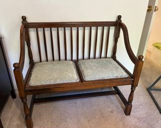 35 90.00 Wood bench 2 seats 38Wx19Dx35