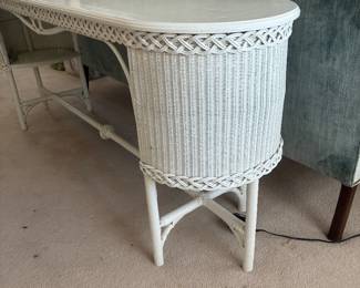 3 200.00 Antique wicker long table 71Wx18Dx29H