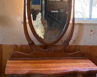 Antique cheval mirror and princess dresser