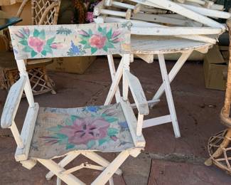 Vintage table and directors chairs 