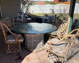 Wicker table and chairs 