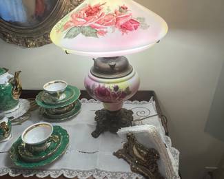 Hand painted early lamp