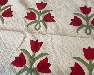 Close up of hand quilting