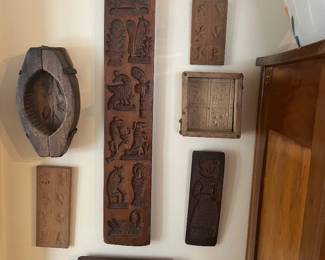 Collection of wooden cookie presses