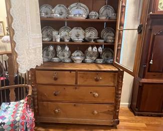 Pine step back cabinet