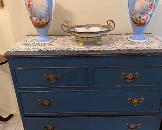 Antique Mule chest w buttermilkpaint added