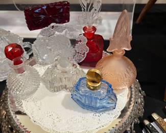 Czech cut crystal perfume bottles