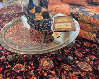 Glass top /Iron base coffee table