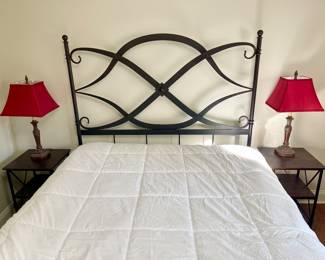 Arhaus queen scroll bed