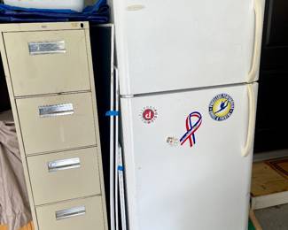 Garage fridge and storage file cabinet