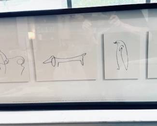 Picasso Animal Sketches framed