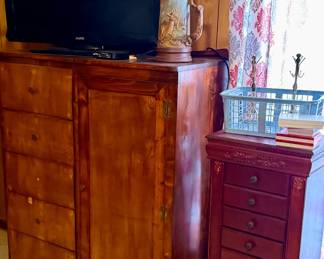 Jewelry chest and Armoire, TV