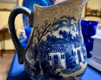 Blue/white pitcher 