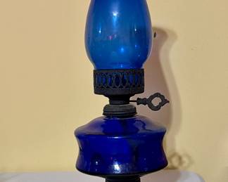 Cobalt Hurricane lamp