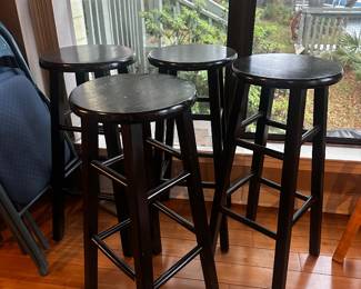 PRESALE: (4) Black wood barstools $60 (29” height)