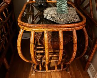 PRESALE: *PAIR* rattan end tables $150 ( 24” deep,19” wide, 23” height)