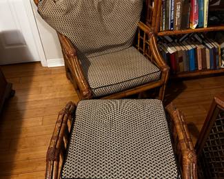 PRESALE: There are two of these… Rattan Chair + Ottoman $100